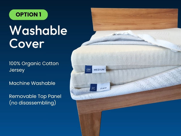 Washable organic cotton mattress cover